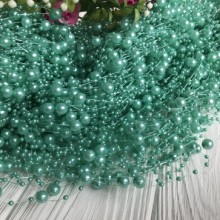 Намистини на волосіні, 8 мм, тиффані, довжина нитки 1,3 м