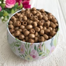 Дерев'яні намистини, 6 мм, світло-коричневий, 10 шт.