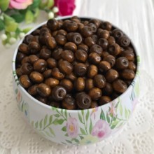 Дерев'яні намистини, 6 мм, темно-коричневий, 10 шт.