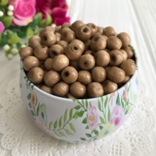 Дерев'яні намистини, 8 мм, світло-коричневий, 10 шт.
