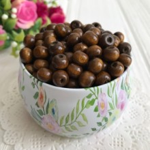 Дерев'яні намистини, 8 мм, темно-коричневий, 10 шт.