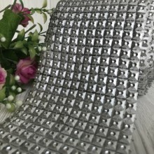 Шина декоративна, 10,7 см, срібло (прості квадрати), (відрізок 25 см)