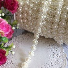 Стрічка-намистинка перлина (VX-18), 10 мм, молочний, метр