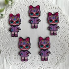 Кабошон Lol зі стразами, 3,5 см, у фіолетовому пальті, шт.