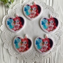 Кабошон Enchantimals, 3,5 см, серце із кроликом, шт.