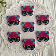 Кабошон Lol, з малиновим волоссям та окулярах, 2,8х2,3 см