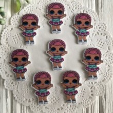 Кабошон Lol, 3 см, з рожевою косою колоском, шт.