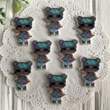 Кабошон Lol, 3 см, ліловий сарафан та кольорові гульки, шт.