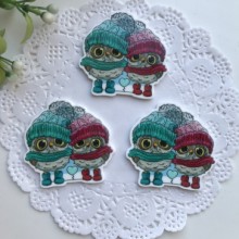 Кабошон NY, 41х42 мм, сови у шапках, шт.