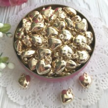 Підвіска серце (метал), 1,1 см, золото, 1 шт.