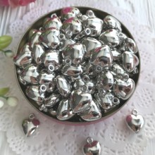 Підвіска серце (метал), 1,1 см, срібло, 1 шт.