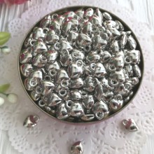 Підвіска серце (метал), 0,8 см, срібло, 1 шт.