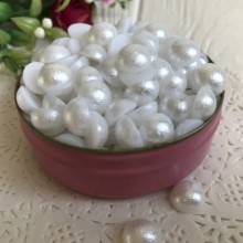 Напівбусина антик, 6 мм, білий, шт.