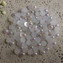 Напівбусина, 6 мм, білий перламутр, 100 шт.