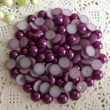 Напівбусина, 8 мм, темно-баклажановий, 100 шт.