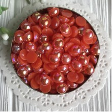 Напівбусина, 8 мм, цегляний перламутр, 100 шт.