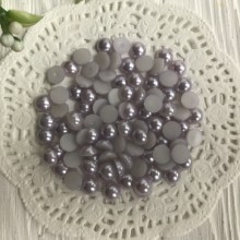 Напівбусина, 8 мм, блідо-ліловий, 100 шт.