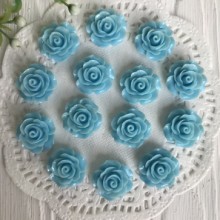 Серединка трояндочка, 2 см, світло-бірюзова, шт.