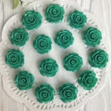 Серединка трояндочка, 2 см, смарагдовий, шт.