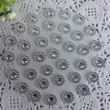 Серединка-кришталька квіточка, 8 мм, срібло, шт.