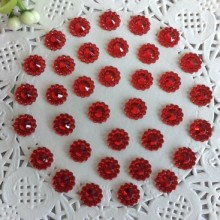 Серединка-кришталька квіточка, 8 мм, червона, шт.