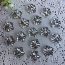 Серединка-кришталька квітка вербена, 13 мм, срібло, шт.