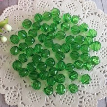 Кришталь, 8 мм, зелений, 1 шт. (пластик)