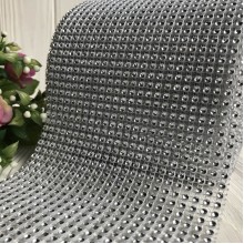 Шина, 11,5 см, біла зі сріблом (відрізок 25 см)