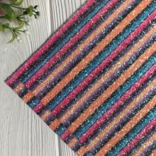 Екошкіра блиск (великий) (19011212), 20х30 см, жовто-бірюзово-малинова смуга, шт.