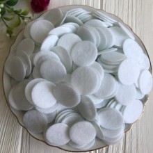 Фетрові кружальця маленькі, 2,5 см, білі, ціна за 10 шт.