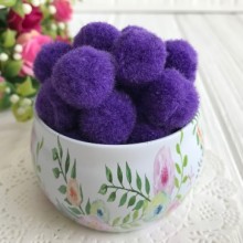 Помпони, 1,8 см, темно-фіолетовий, ціна за 1 шт.