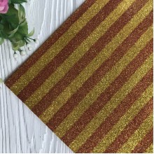 Фоаміран глітерний з малюнком, 2 мм, помаранчевий із золотою смугою, шт.