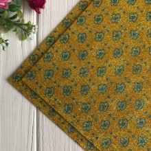 Фоаміран глітерний з малюнком, 2 мм, золото з синіми серцями, шт.