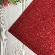 Фоаміран із гліттером, 2 мм, червоний, розмір 20х30 см