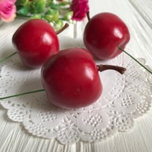 Яблучко велике на дроті, 3,5 см, бордове, шт.