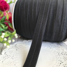 Бейка стрейчева (shine), 1,5 см, чорний, метр