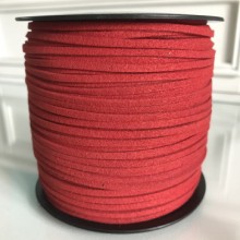 Шкіряний шнур, 3 мм, червоний, метр