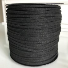 Шкіряний шнур, 3 мм, чорний, метр