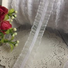 Гумка-рюша органзова, 2 см, біла