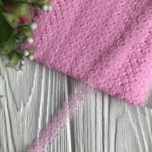 Мереживо Амелі (нестрейчеве), 1,5 см, рожевий, метр