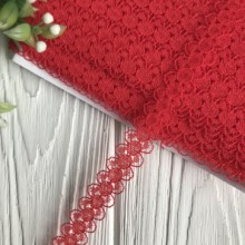 Мереживо Амелі (нестрейчеве), 1,5 см, червоний, метр