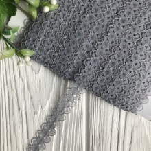 Мереживо Амелі (нестрейчеве), 1,5 см, сірий, метр