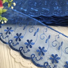 Мереживо органзове Беатріс, 8 см, темно-синє, метр