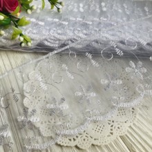 Мереживо органзове Беатріс, 8 см, біле, метр