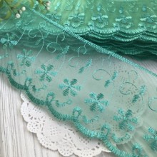 Мереживо органзове Беатріс, 8 см, морська хвиля, метр
