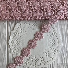 Мереживо відривне квіточка, 2,5 см, ванільно-пудровий, метр