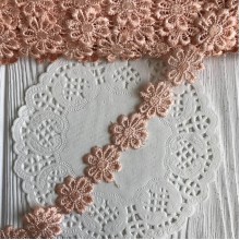 Мереживо відривна квіточка, 2,5 см, персикова, метр