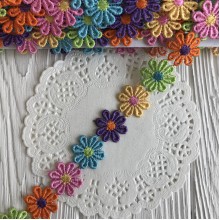 Мереживо відривне квіточка, 2,5 см, мікс квітів, метр