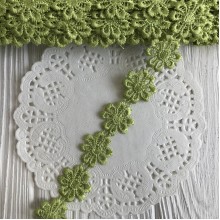 Мереживо відривне квіточка, 2,5 см, оливкова, метр