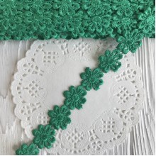Мереживо відривна квіточка, 2,5 см, зелена, метр
